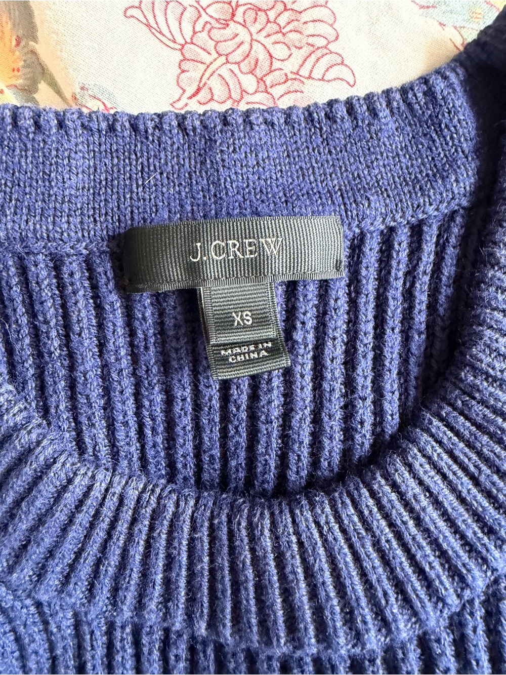 J. Crew woman’s Navy Ribbed Crewneck Sweater - Deep Blue